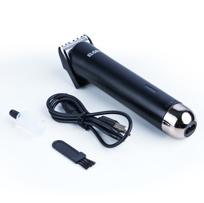 ELORA Professional Rechargeable Electric Hair Clipper for Men, Cordless Hair Trimmer with Stainless Steel Blade, ELPC-1853, Black - Image 3